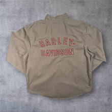 Load image into Gallery viewer, Harley Davidson Shirt Mens 2XL Beige MotorClothes Spellout Biker Workwear Y2K
