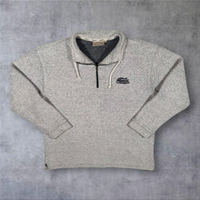 Load image into Gallery viewer, Weird Fish Embroidered Mini Logo Classic Grey Macaroni Knit 1/4 Zip Sweatshirt
