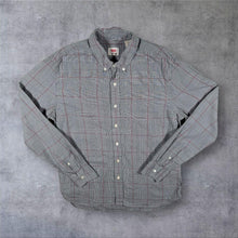 Load image into Gallery viewer, Levi's Grey Red White Check Long Sleeve Cotton Button-Down Shirt
