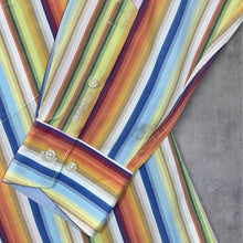 Load image into Gallery viewer, GANT Long Beach Poplin Regular Fit Rainbow Striped Long Sleeve Cotton Dress Shirt
