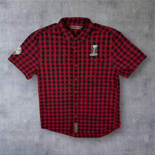 Load image into Gallery viewer, Harley Davidson Mens Large Slim Skull Shirt Red Black Buffalo Plaid Biker Check
