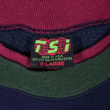 Load image into Gallery viewer, Vintage 90s TSI Kentucky Sweatshirt XL Colour Block Made USA Bluegrass Preppy
