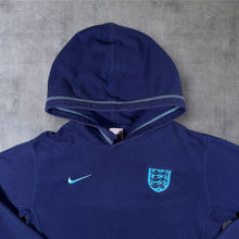 Load image into Gallery viewer, Nike England Football Embroidered Logo Blue Pullover Hoodie
