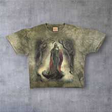 Load image into Gallery viewer, Vintage The Mountain (2003) John Shannon Fantasy Gothic Green Tie Dye Cotton T-Shirt
