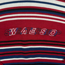 Load image into Gallery viewer, Vintage The Sweater Shop Embroidered Spellout Multi Striped Acrylic Knit Jumper
