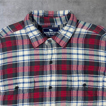 Load image into Gallery viewer, American Living Mens Red Navy Tartan Plaid Flannel Check Button Down Shirt
