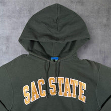 Load image into Gallery viewer, Champion Eco "Sac State" Sacramento California College Embroidered Green Hoodie
