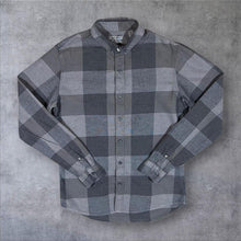Load image into Gallery viewer, Calvin Klein Jeans "Slim Fit" Grey Plaid Check Long Sleeve Flannel Button-Up Shirt
