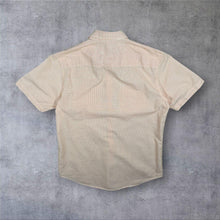 Load image into Gallery viewer, Calvin Klein Orange White Plaid Check Short Sleeve Cotton Button-Down Shirt
