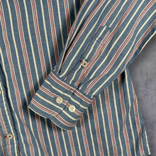 Load image into Gallery viewer, Levi's Striped Shirt Women's LargeBlue Red 100% Cotton Long Sleeve Button Up
