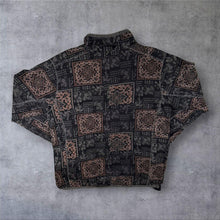 Load image into Gallery viewer, Joe Browns Abstract Paisley Patterned 1/4 Zip Grey Black Pullover Sweatshirt
