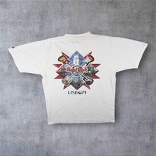 Load image into Gallery viewer, Vintage Hard Rock Cafe "Lisbon" Tourist Logo Graphic White Cotton T-Shirt
