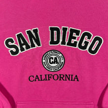 Load image into Gallery viewer, San Diego California USA Embroidered Spellout Tourist Pink Hoodie
