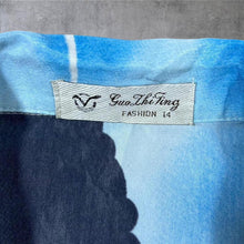 Load image into Gallery viewer, Early 00's Guo Lhi Ting Gothic Y2K Dragon Graphic Blue Mix Short Sleeve Shirt
