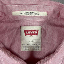 Load image into Gallery viewer, Levi's Red Tab Shirt Mens Large Red Micro Stripe Standard Fit Short Sleeve L

