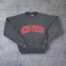 Load image into Gallery viewer, Champion Ohio State Buckeyes College Embroidered Spellout Graphic Grey Sweatshirt
