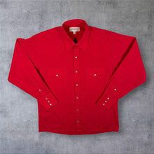 Load image into Gallery viewer, Vintage Sheplers Cowboy Western Classic Red Long Sleeve Popper Shirt
