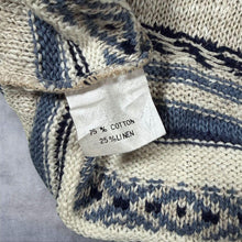 Load image into Gallery viewer, Vintage Highland Glen Jumper 5 L Cotton Linen Made Scotland Geometric Mock Neck
