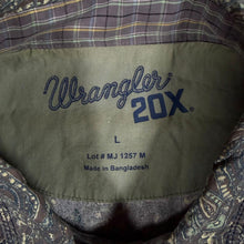 Load image into Gallery viewer, Wrangler 20X Paisley Western Shirt L Pearl Snap Cowboy Rodeo Long Sleeve
