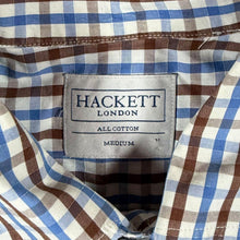 Load image into Gallery viewer, Hackett London Blue Brown White Check Cotton Short Sleeve Shirt

