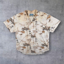 Load image into Gallery viewer, Vintage Hawaiian Tropical Pattern Cream Beige Cotton Short Sleeve Shirt
