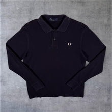 Load image into Gallery viewer, Fred Perry Classic Black Embroidered Mini Logo Long Sleeve Polo Shirt
