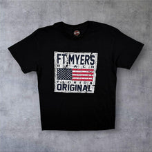 Load image into Gallery viewer, Vintage Harley Davidson Ft Myers Beach Florida T Shirt L Made USA Flag Y2K
