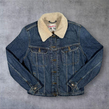 Load image into Gallery viewer, Lee Storm Rider Denim Jacket Mens M Blue Sherpa Lined Trucker Western Workwear
