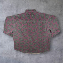 Load image into Gallery viewer, Vintage Arrow Carriage Trade Paisley Patterned Washed Burgundy Cotton Long Sleeve Shirt
