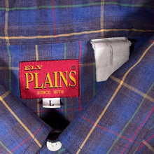 Load image into Gallery viewer, Vintage Ely Plains Western Cowboy Blue Multi Colour Check Long Sleeve Popper Shirt
