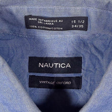 Load image into Gallery viewer, Nautica "Vintage Oxford" Classic Blue Cotton Long Sleeve Button-Down Shirt
