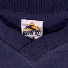Load image into Gallery viewer, Vintage 90's Bukta Mini Logo Faded Navy Blue V-Neck Cotton Short Sleeve T-Shirt
