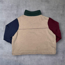 Load image into Gallery viewer, Joules Colour Block Sweatshirt UK 24 Quarter Zip Oatmeal Navy Burgundy Pullover
