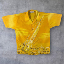 Load image into Gallery viewer, Early 00's Rivaldi Okinawa Style Gothic Y2K Graphic Yellow Short Sleeve Shirt
