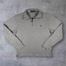 Load image into Gallery viewer, Polo Ralph Lauren Quarter Zip Jumper Mens Small Grey Pony Logo Pullover Sweater
