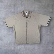 Load image into Gallery viewer, Vintage Adidas Pocket Logo Khaki Short Sleeve Cotton Utility Shirt
