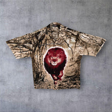 Load image into Gallery viewer, Vintage V Sport Y2K Lion Animal Wildlife Patterned Polyester Short Sleeve Shirt
