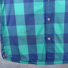 Load image into Gallery viewer, Tommy Hilfiger "Custom Fit" Blue Check Cotton Short Sleeve Button-Down Shirt
