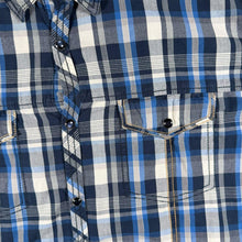 Load image into Gallery viewer, INC International Concepts Mens XL Western Shirt Blue Plaid Pearl Snap Cowboy
