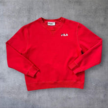 Load image into Gallery viewer, FILA Sweatshirt Mens Small Red Embroidered Logo Crew Neck Pullover S
