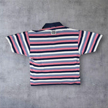 Load image into Gallery viewer, Vintage D.E.A.L. Deal Mens L Striped Rugby Polo Shirt Pink Navy White 90s Retro
