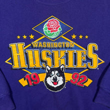 Load image into Gallery viewer, Vintage Nutmeg (1992) NCAA Washington Huskies College Graphic Purple Sweatshirt
