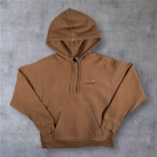 Load image into Gallery viewer, Carhartt WIP Hooded American Script Sweat Hoodie Brown Large L Mini Logo
