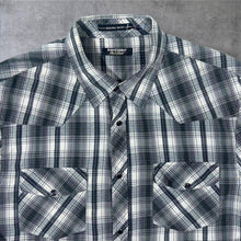 Load image into Gallery viewer, Point Zero Black Label Western Plaid Check Popper Cotton Long Sleeve Shirt
