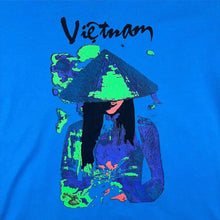Load image into Gallery viewer, Vintage Vietnam Souvenir Spellout Graphic Blue Short Sleeve T-Shirt
