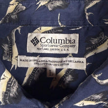 Load image into Gallery viewer, Vintage Columbia Mens Large Marlin Sailfish Fishing Shirt Navy All Over Print
