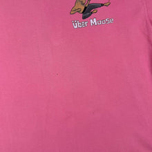 Load image into Gallery viewer, Early 00's Uber Moose "Moose Lee" Cartoon Graphic Washed Red Pink Cotton T-Shirt
