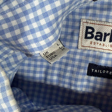 Load image into Gallery viewer, Barbour Berkshire Shirt Mens L Blue Gingham Check Tailored Fit Pheasant 1894
