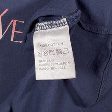 Load image into Gallery viewer, Early 00's Yves Saint Laurent YSL Multi Colour Spellout Blue Cotton Short Sleeve T-Shirt
