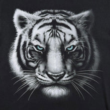 Load image into Gallery viewer, DOM White Tiger Animal Wildlife Graphic Black Cotton T-Shirt
